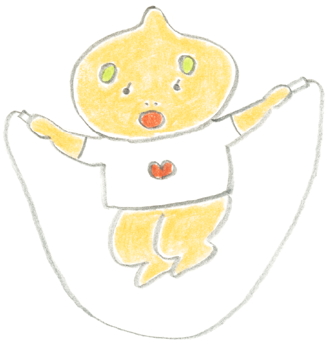縄跳びをするよしみんのイラスト